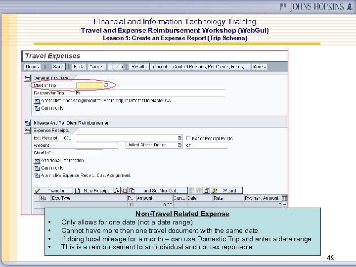 Financial and Information Technology Training Travel and Expense Reimbursement Workshop (Web. Gui) Lesson 5: