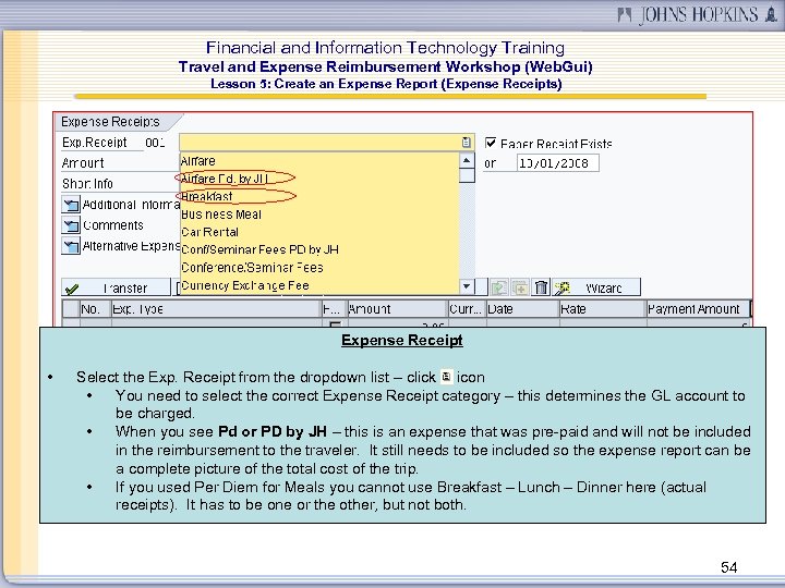 Financial and Information Technology Training Travel and Expense Reimbursement Workshop (Web. Gui) Lesson 5:
