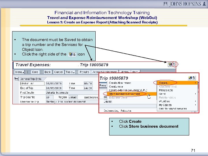 Financial and Information Technology Training Travel and Expense Reimbursement Workshop (Web. Gui) Lesson 5: