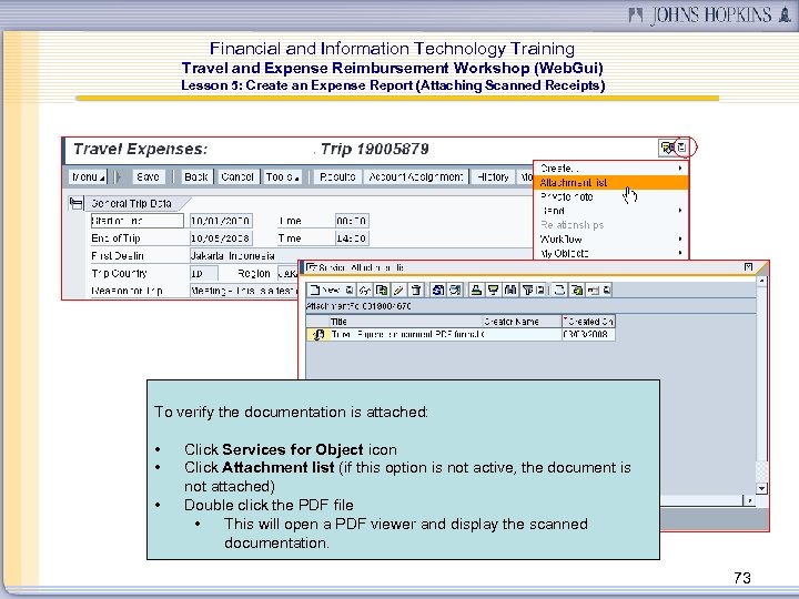 Financial and Information Technology Training Travel and Expense Reimbursement Workshop (Web. Gui) Lesson 5: