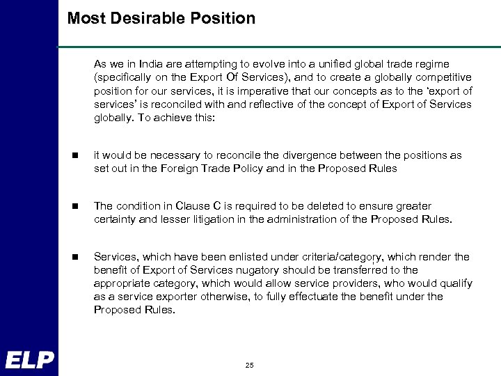 Most Desirable Position As we in India are attempting to evolve into a unified