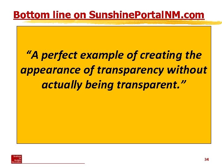 Bottom line on Sunshine. Portal. NM. com “This is not even a web page,
