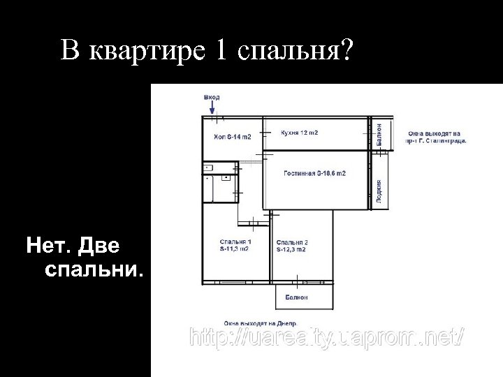 В квартире 1 спальня? Нет. Две спальни. 