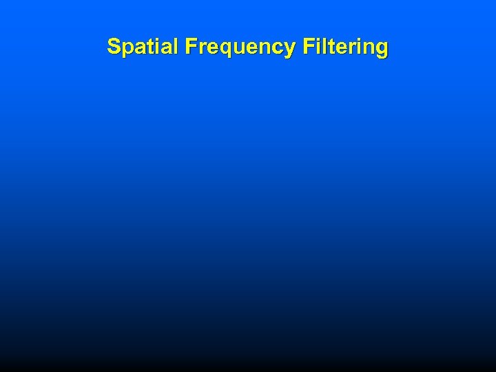 Spatial Frequency Filtering 