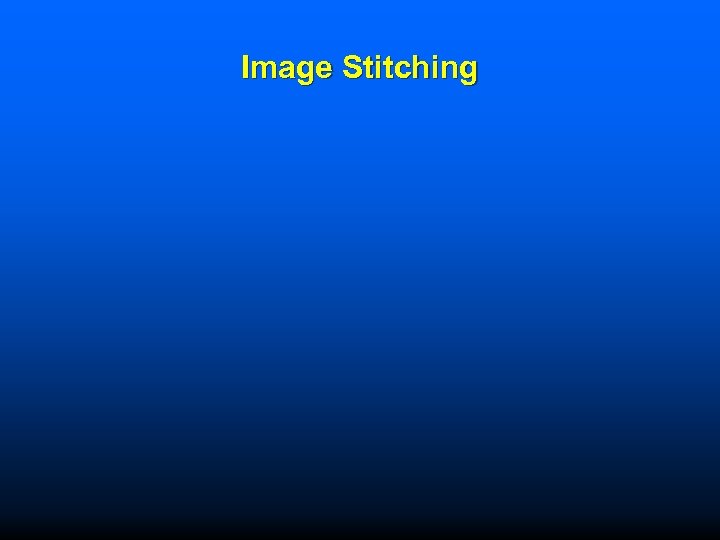 Image Stitching 