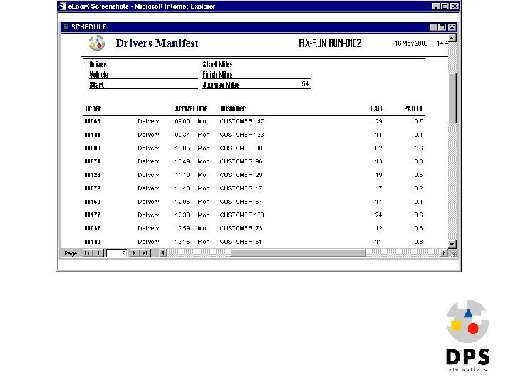 Elogix 5 Driver Manifest (emailed back to user) 