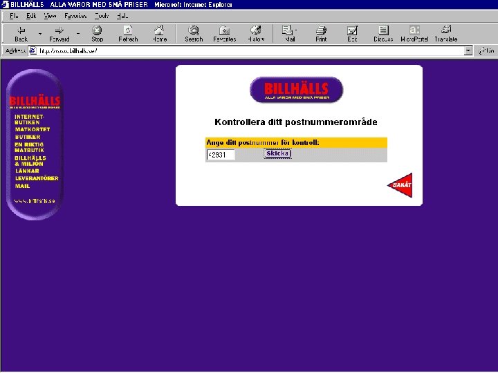 Billhälls postnummerkontroll 