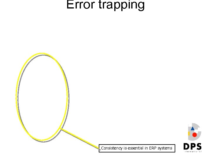 Error trapping Consistency is essential in ERP systems 