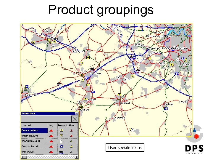 Product groupings User specific icons 
