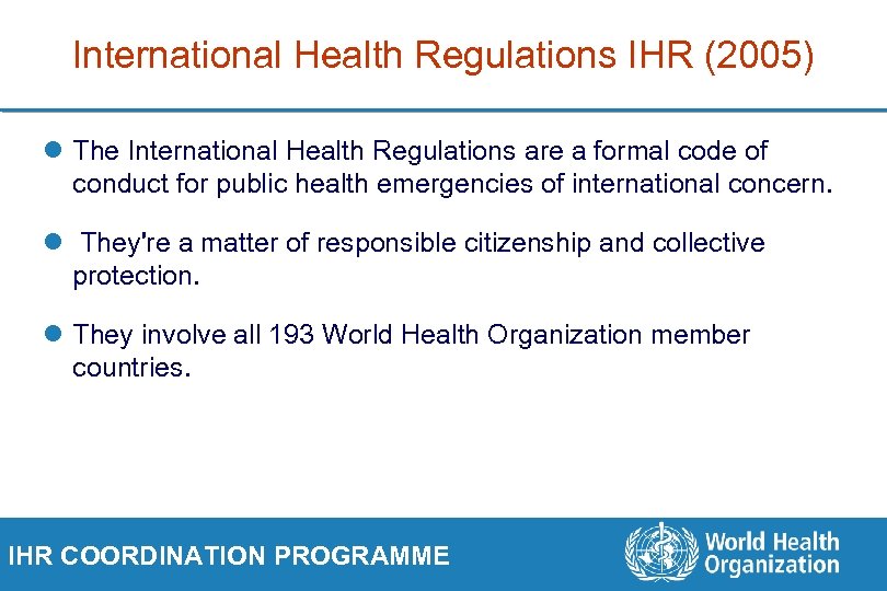 International Health Regulations 2005 Third Hemispheric Conference on