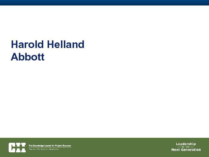 Harold Helland Abbott 