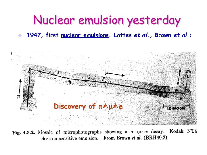 Nuclear emulsion yesterday u 1947, first nuclear emulsions. Lattes et al. , Brown et