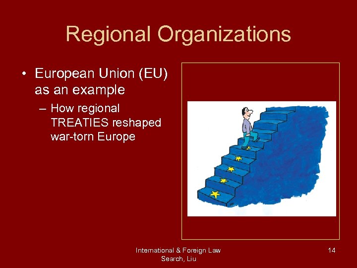 Regional Organizations • European Union (EU) as an example – How regional TREATIES reshaped