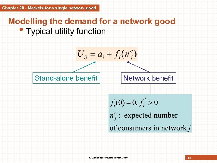 Chapter 20 - Markets for a single network good Modelling the demand for a