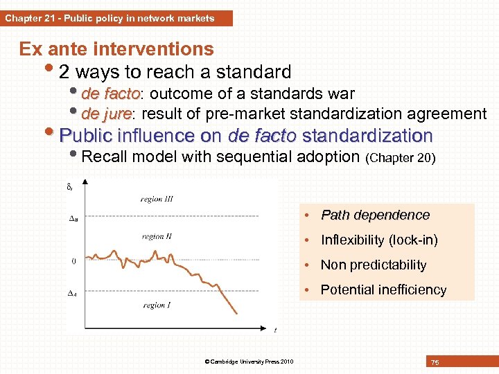 Chapter 21 - Public policy in network markets Ex ante interventions • 2 ways