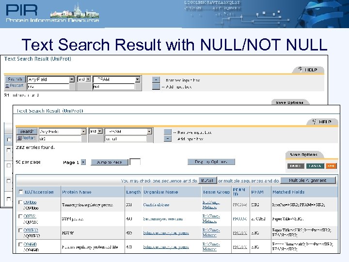 Text Search Result with NULL/NOT NULL 