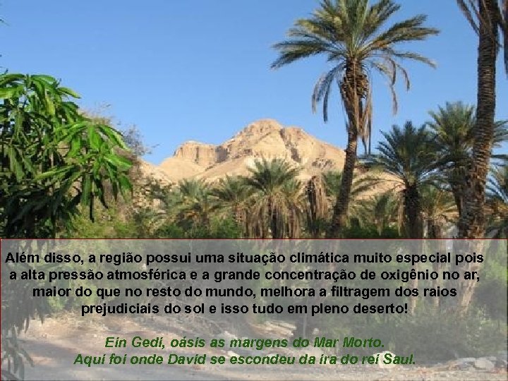 Além disso, a região possui uma situação climática muito especial pois a alta pressão