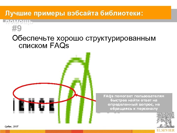 Лучшие примеры вэбсайта библиотеки: помощь #9 Обеспечьте хорошо структурированным списком FAQs помогает пользователям быстрее