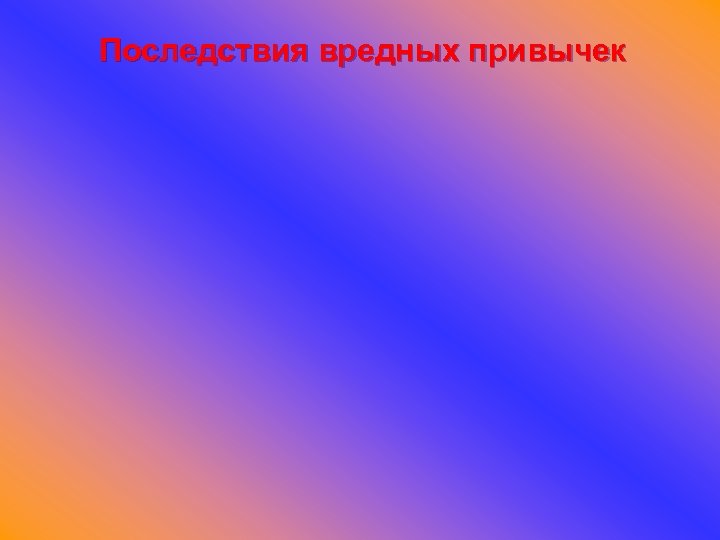 Последствия вредных привычек 