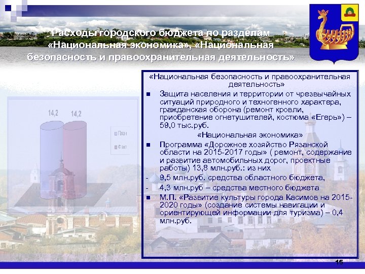 Расходы городского бюджета по разделам «Национальная экономика» , «Национальная безопасность и правоохранительная деятельность» n