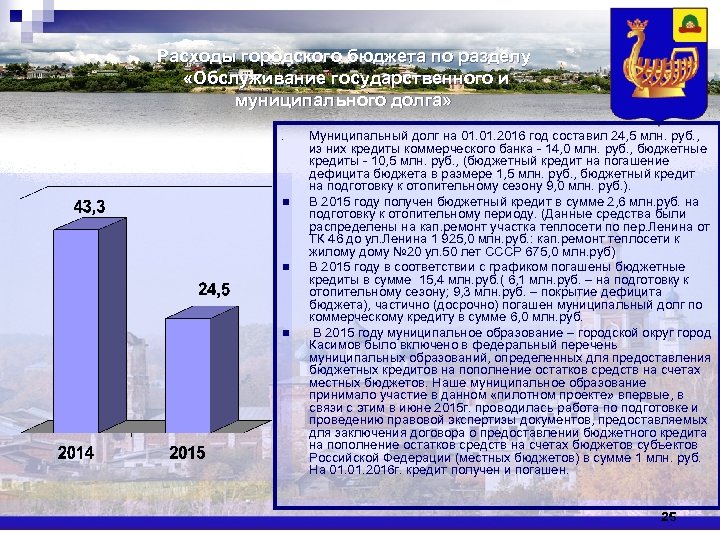 Расходы городского бюджета по разделу «Обслуживание государственного и муниципального долга» n n Муниципальный долг