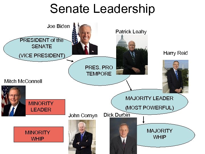 Senate Leadership Joe Biden Patrick Leahy PRESIDENT of the SENATE Harry Reid (VICE PRESIDENT)