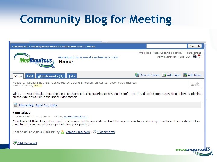 Community Blog for Meeting ® 