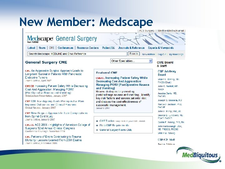 New Member: Medscape ® 