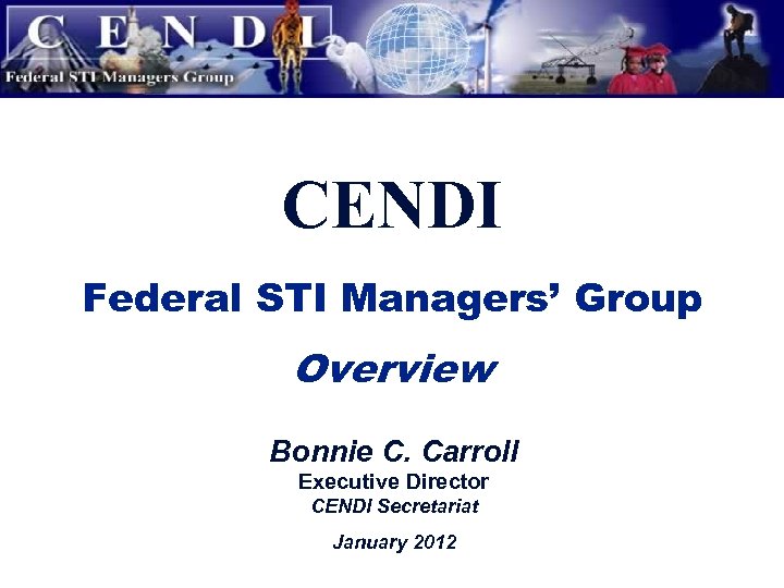 CENDI Federal STI Managers’ Group Overview Bonnie C. Carroll Executive Director CENDI Secretariat January