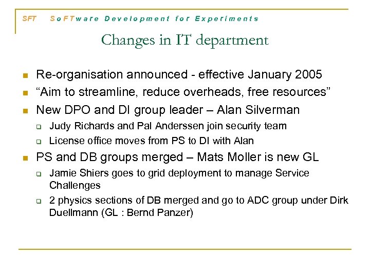 SFT S o F T w a r e D e v e l