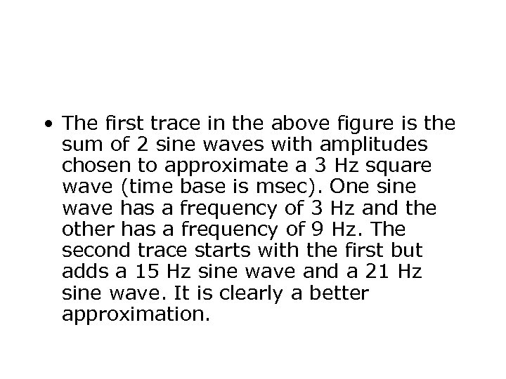  • The first trace in the above figure is the sum of 2