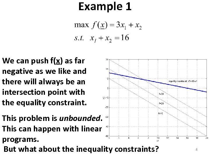 Example 1 We can push f(x) as far negative as we like and there