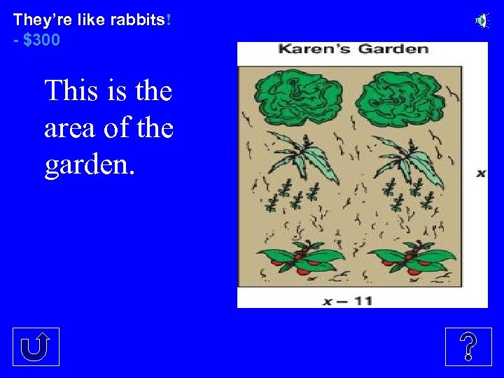 They’re like rabbits! - $300 This is the area of the garden. 