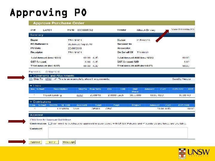 Approving PO 