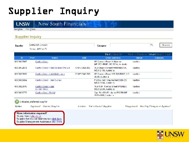 Supplier Inquiry 