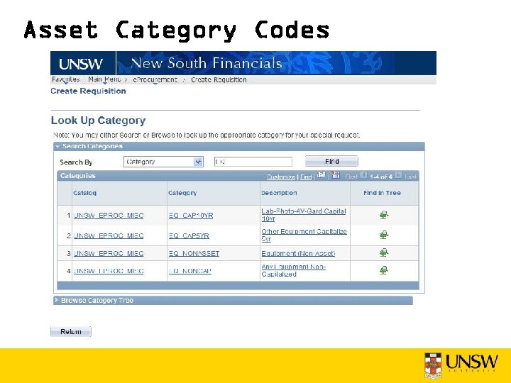 Asset Category Codes 