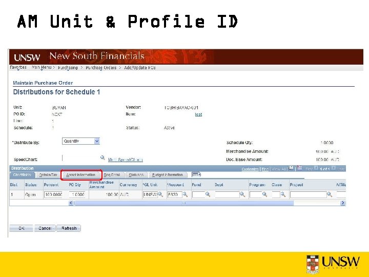 AM Unit & Profile ID 