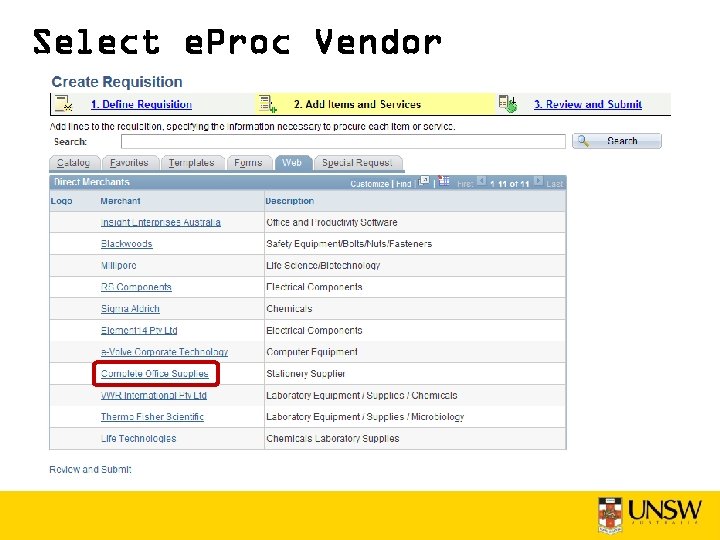 Select e. Proc Vendor 