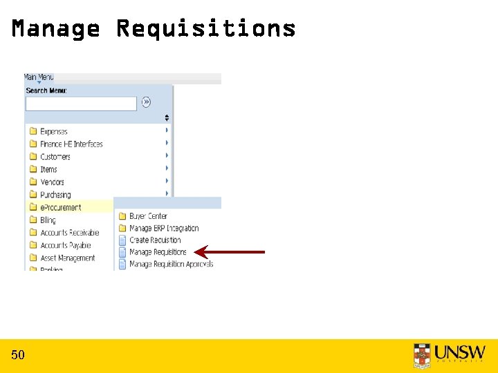 Manage Requisitions 50 