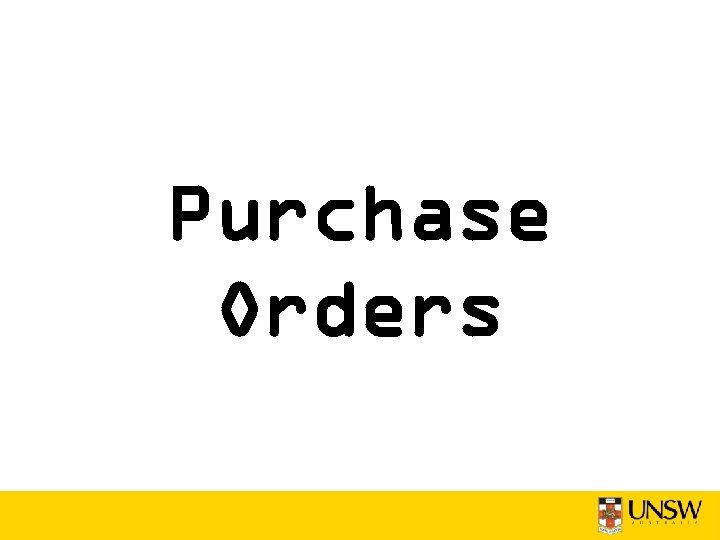 Purchase Orders 