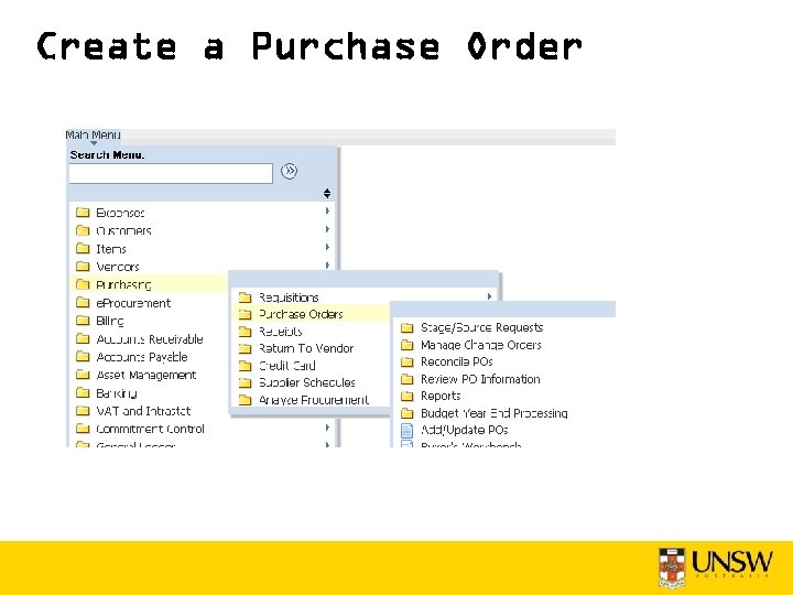 Create a Purchase Order 