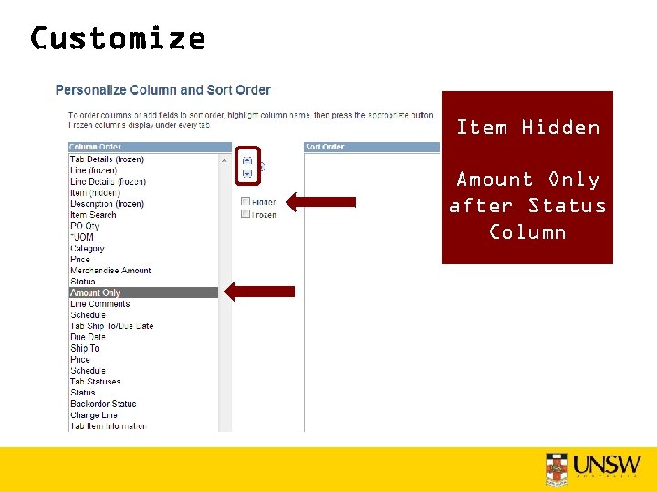 Customize Item Hidden Amount Only after Status Column 