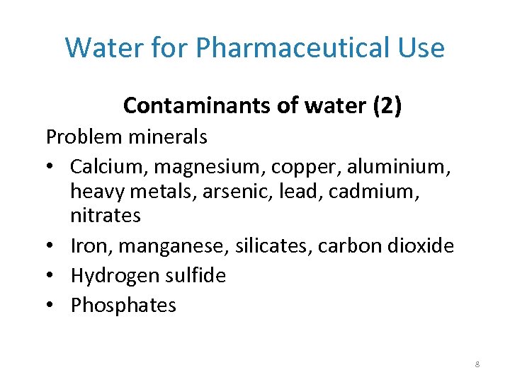 Types Of Water For Pharmaceutical Use