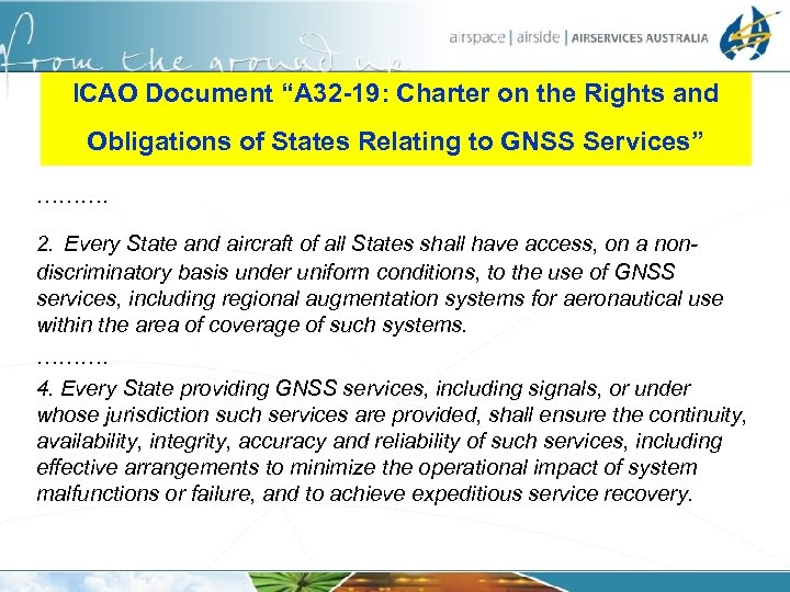 ICAO Document “A 32 -19: Charter on the Rights and Obligations of States Relating