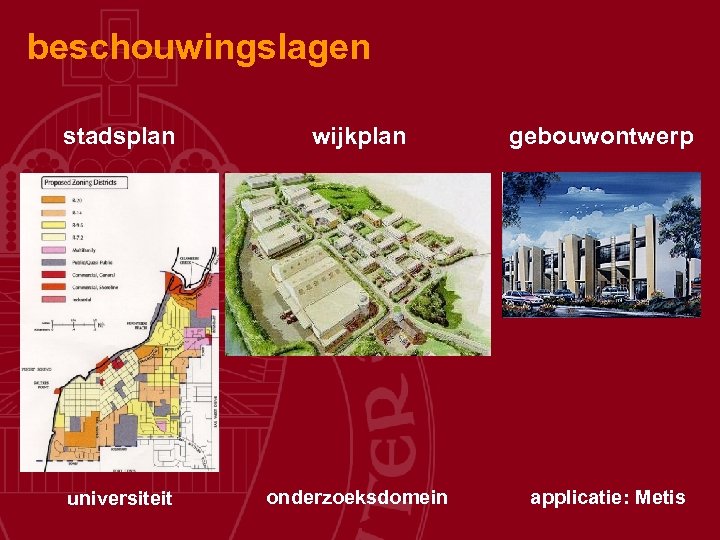 beschouwingslagen stadsplan wijkplan universiteit onderzoeksdomein gebouwontwerp applicatie: Metis 