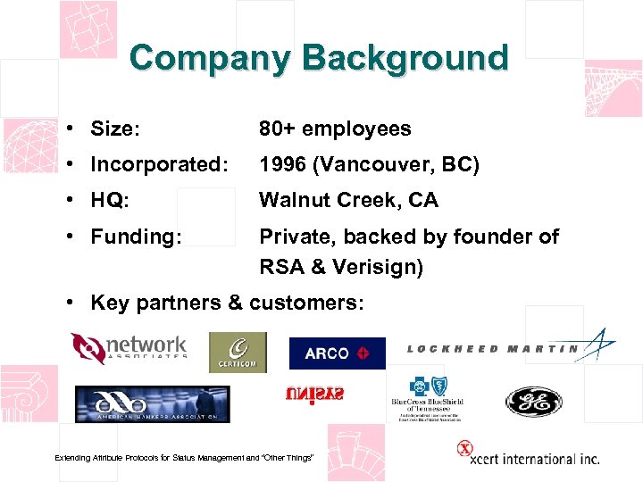 Company Background • Size: 80+ employees • Incorporated: 1996 (Vancouver, BC) • HQ: Walnut