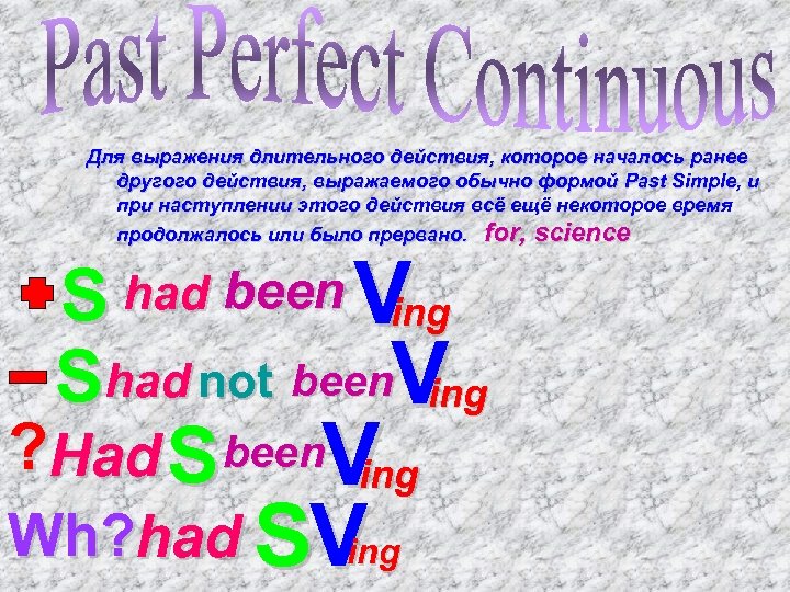 Для выражения длительного действия, которое началось ранее другого действия, выражаемого обычно формой Past Simple,