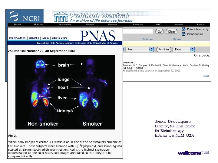 Source: David Lipman, Director, National Centre for Biotechnology Information, NLM, USA 