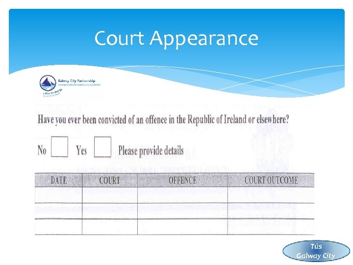 Court Appearance Tús Galway City 