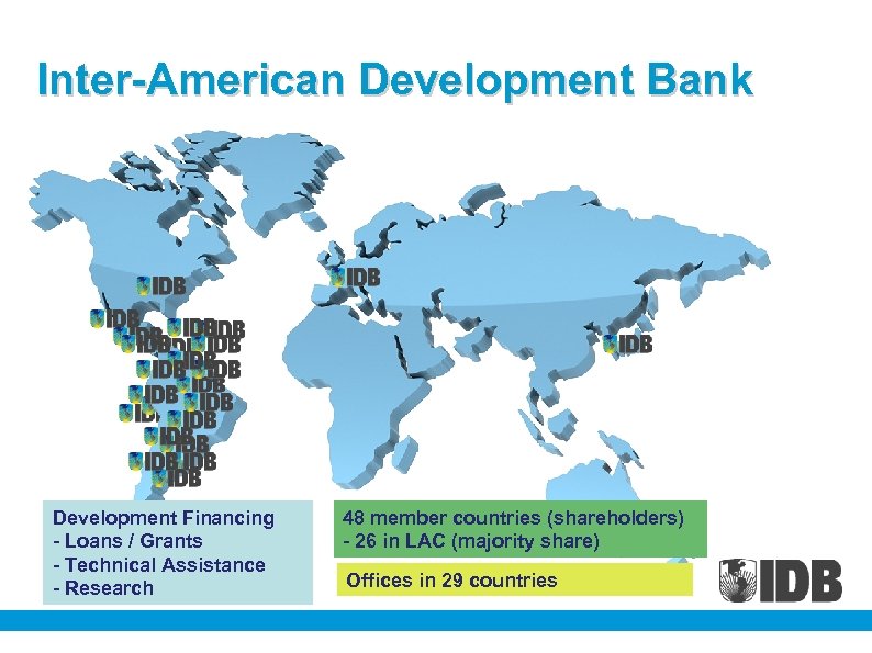 Inter-American Development Bank Development Financing - Loans / Grants - Technical Assistance - Research